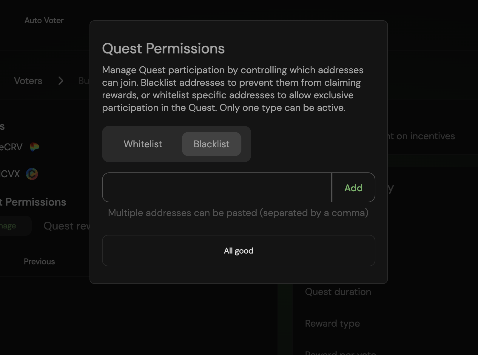 Optional step to add permissions